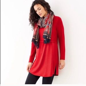 J. Jill Red Tunic Sweater